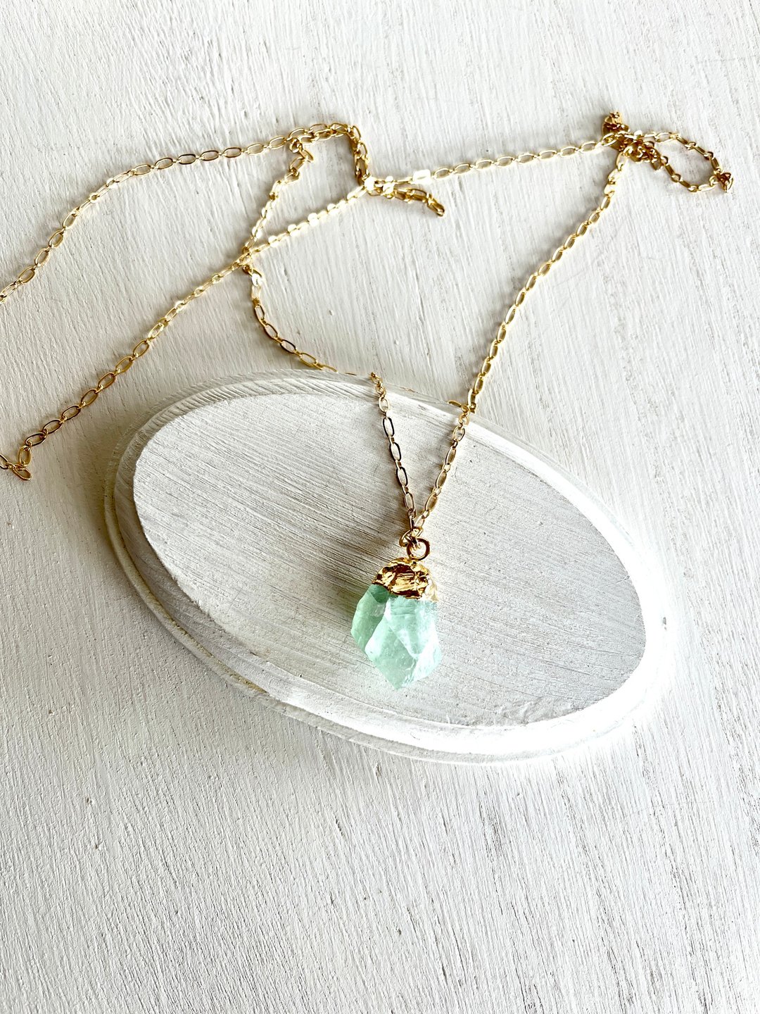 Aquamarine long necklace - 项链 - 石头 蓝色