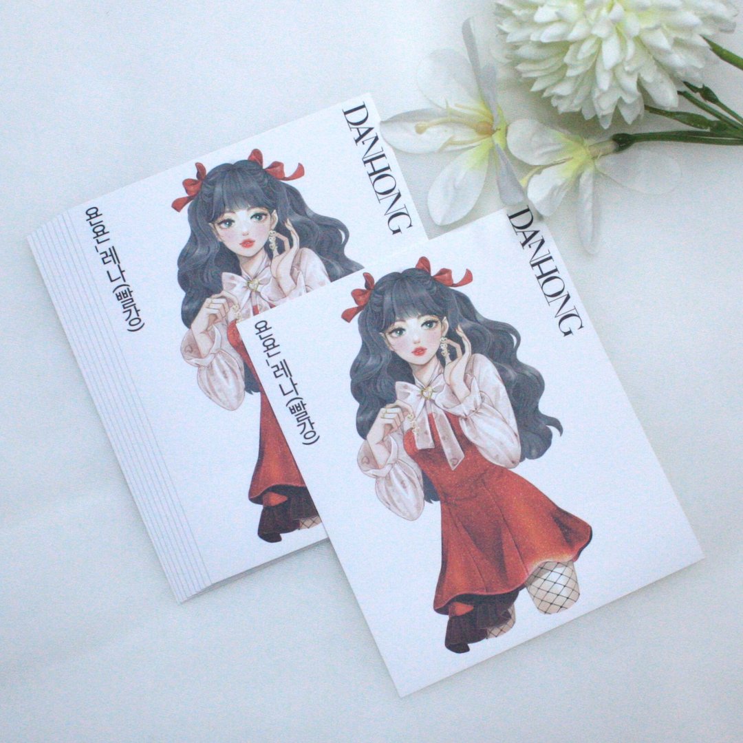 younyoun_ 敏感女孩贴纸_Rena_Red - 贴纸 - 纸 