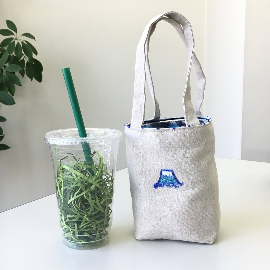 Cafe bag Fuji mini tote - 手提包/手提袋 - 棉 白色