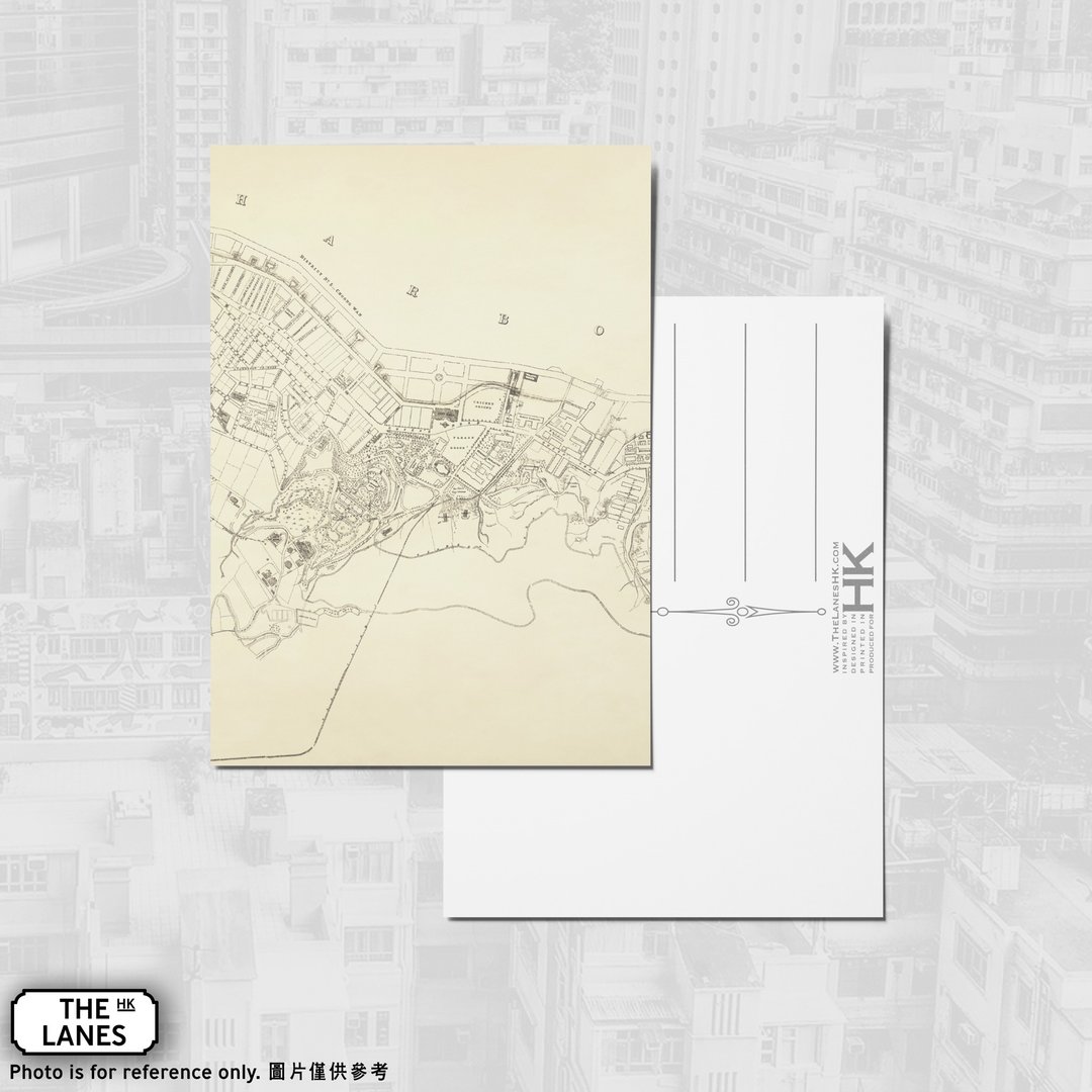A6明信片 1889年维多利亚城 四环九约地图 C - 卡片/明信片 - 纸 多色