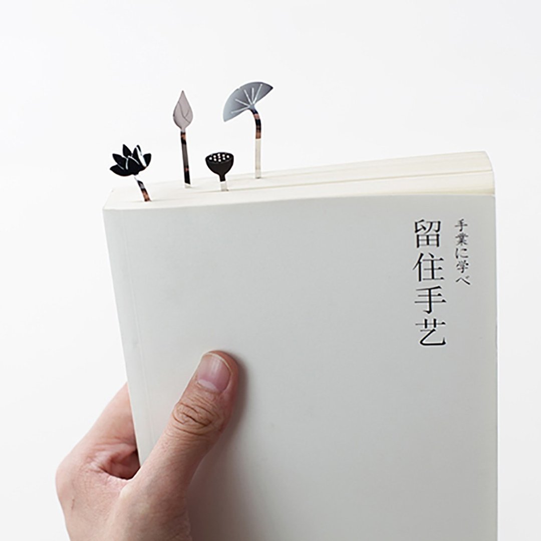 手心里设计雨荷系列书签 不锈钢2根信封 - 书签 - 其他金属 银色