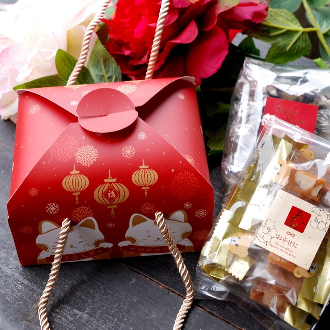 【新年礼盒】手工糖果 过年礼盒 伴手礼  寒天夏威夷豆牛奶糖 - 零食/点心 - 新鲜食材 