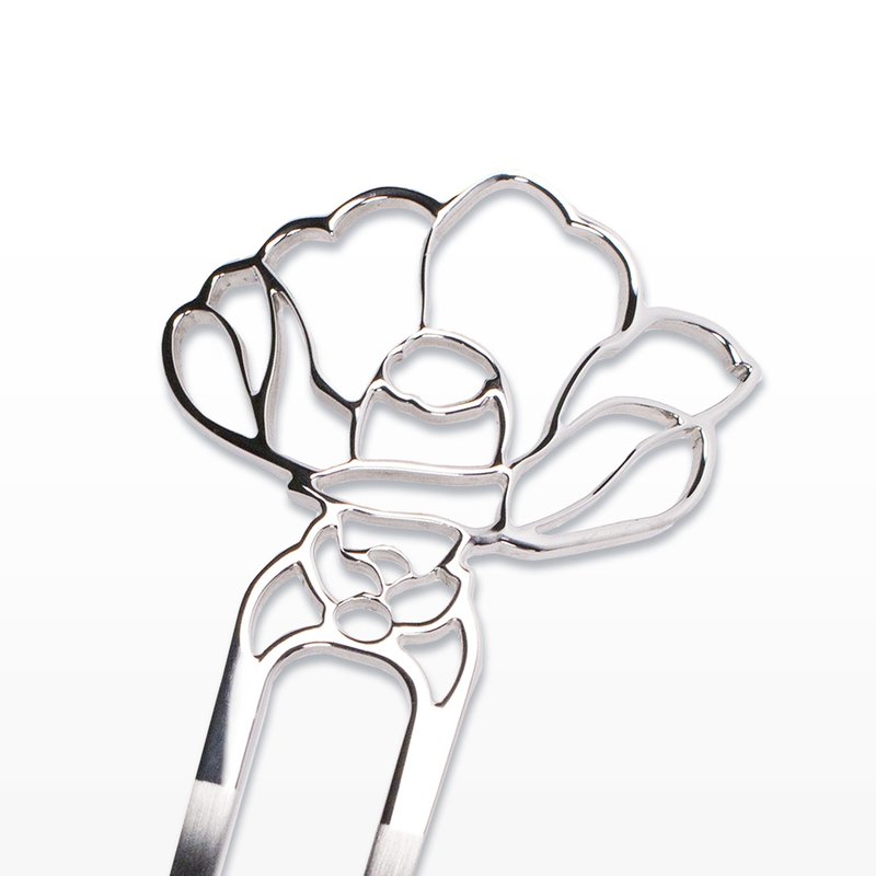 KANZASHI Hair pin  【花与四季 / 椿】 - 发饰 - 其他金属 银色