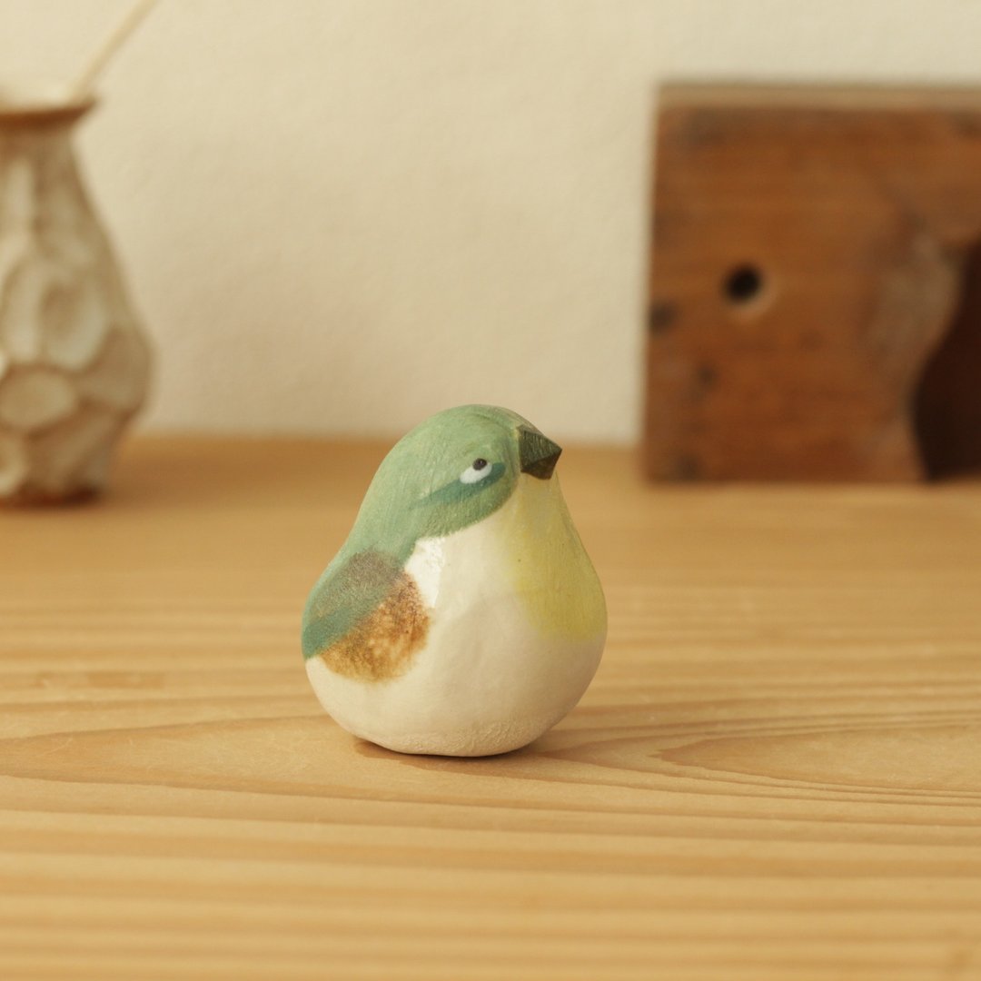【Spring bird】White-eye - 摆饰 - 陶 绿色