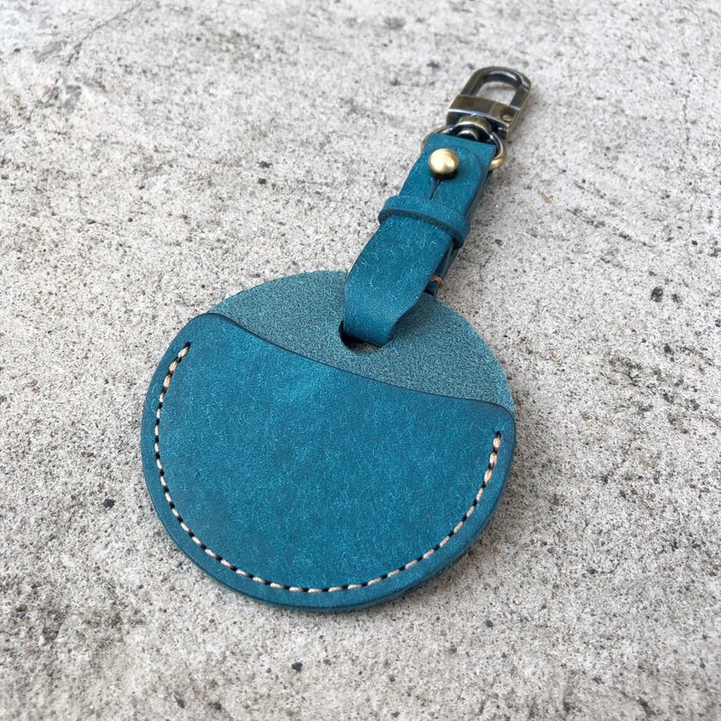 【GOGORO/YAMAHA 感应钥匙皮套】顶级意大利磨砂植鞣皮 / 蓝绿色 - 钥匙链/钥匙包 - 真皮 