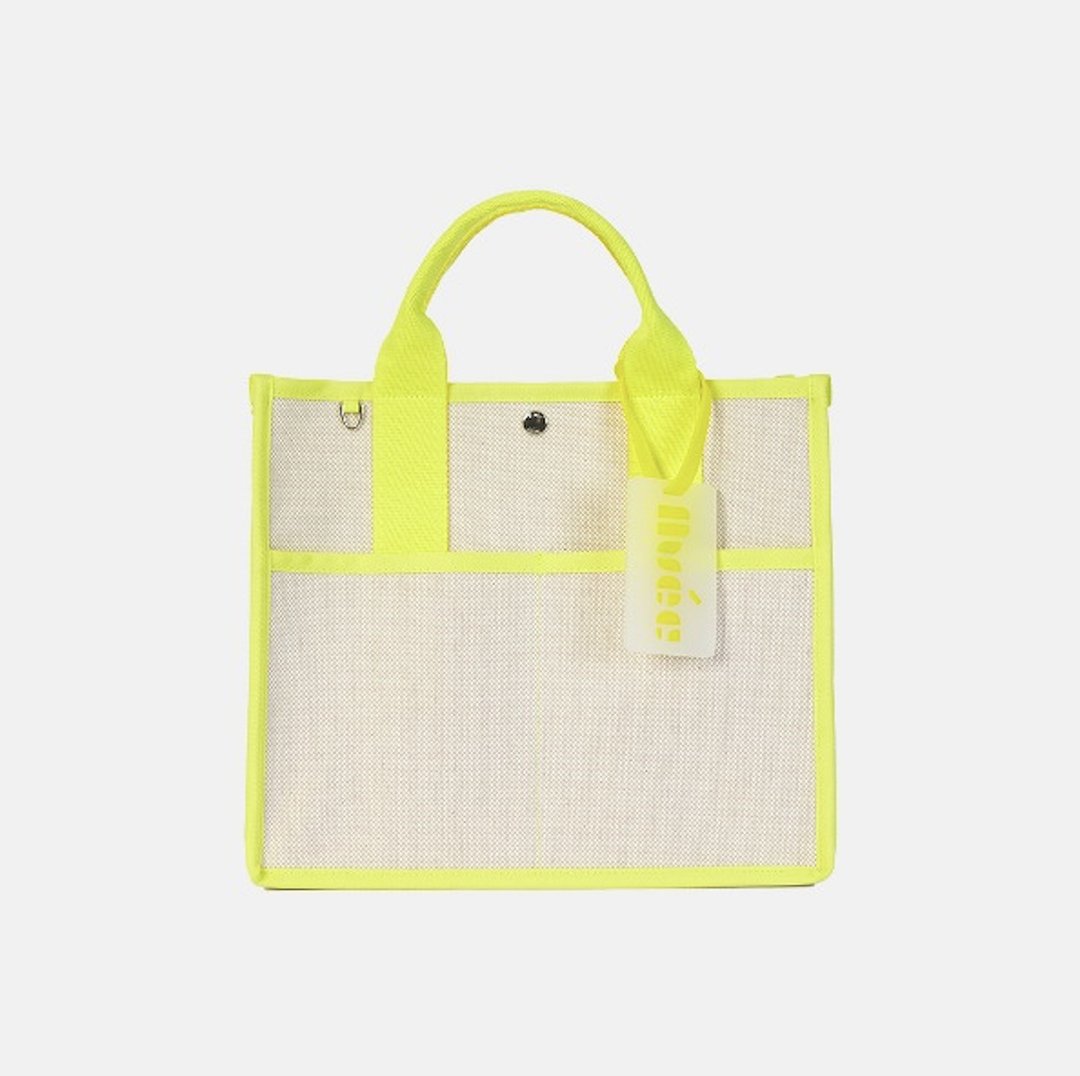 RoiBag 莱姆绿 - 手提包/手提袋 - 棉 黄色