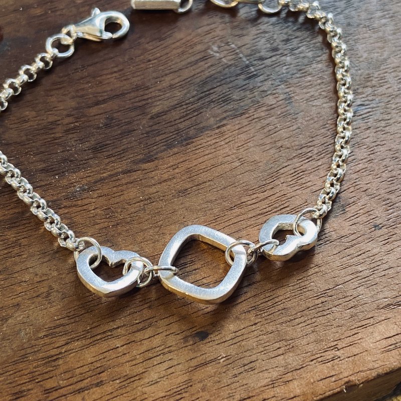 七夕送礼 麻花圈圈 纯银手链 脚链 可客制名字 - 手链/手环 - 纯银 