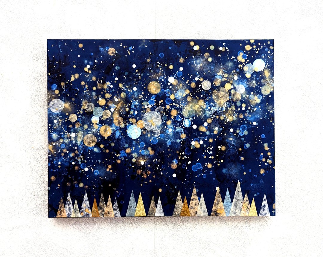 星星与森林F5（压克力原画） - 海报/装饰画/版画 - 纸 蓝色