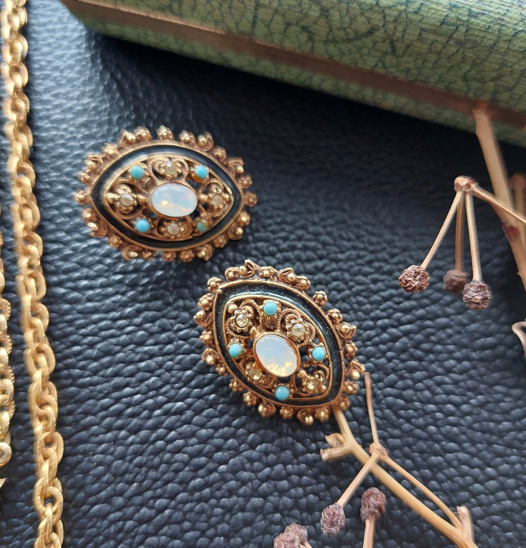 Vintage Jewelry  FLORENZA Moonlight Sonata  夹式耳环 - 耳环/耳夹 - 其他材质 白色