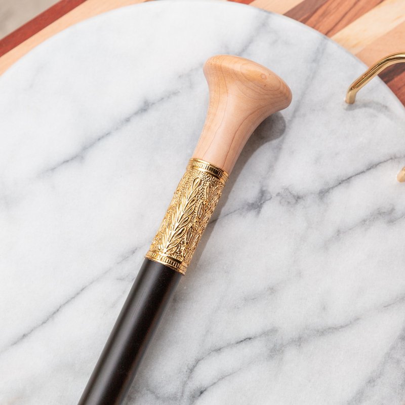 订制/改银环+黑檀木/ Scepter Maple 特选虎班圆头+镀金花草 - 其他 - 木头 黑色