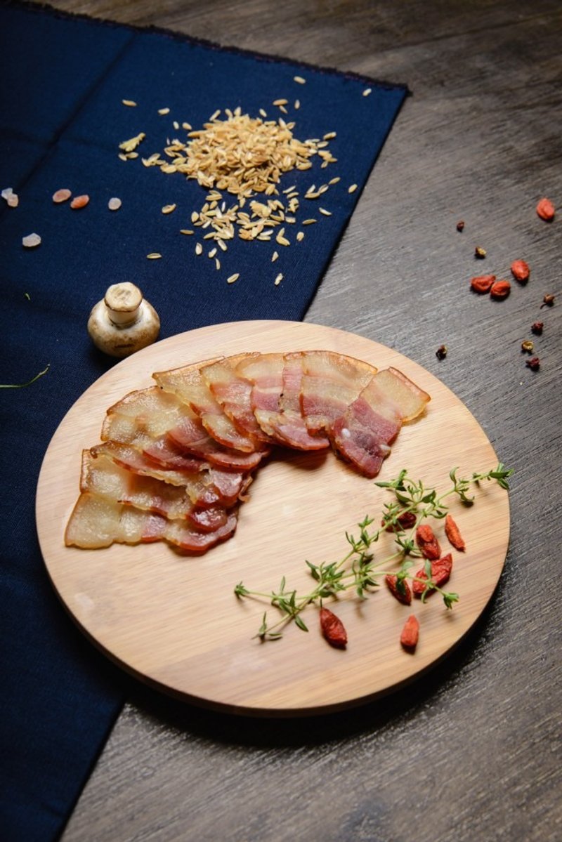 简单料理-龙眼木、柑橘皮烟熏五花肉片-无防腐剂、无亚硝酸 - 料理包 - 新鲜食材 红色