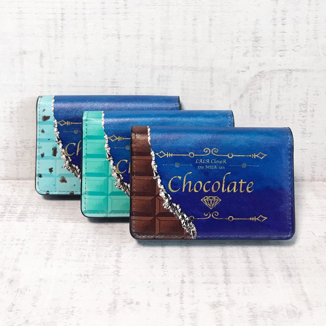 Card Case Chocolate Chocomint / Business Card Holder / Office Worker - 名片夹/名片盒 - 人造皮革 