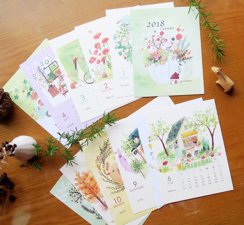 2018小草屋月历卡 - 年历/台历 - 纸 