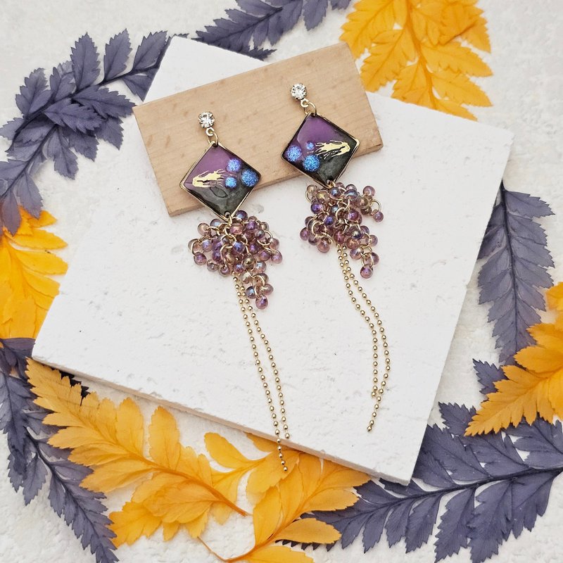 说给自己听 - 夹式 or 针式耳环【万圣节】 - 耳环/耳夹 - 其他金属 紫色