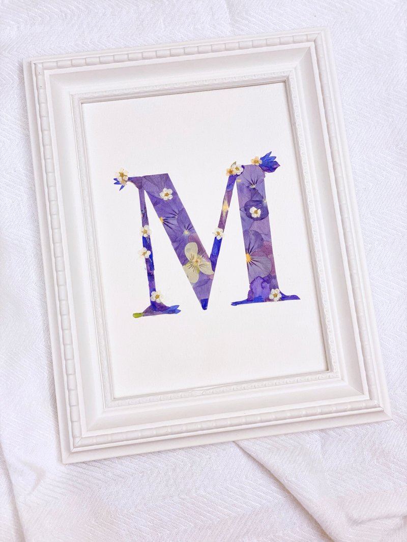 定制礼物/ 字母押花- 蓝莓色款 - 干燥花/捧花 - 植物．花 