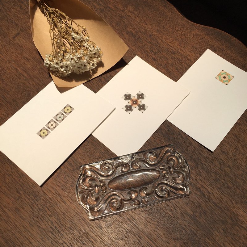 | 精致花砖系列 | 明信片/共4款 - 卡片/明信片 - 纸 多色