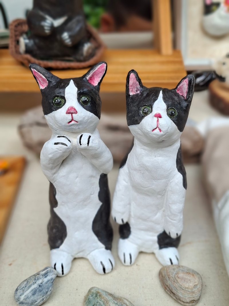 奔驰猫/收藏摆饰品/礼物/定制化/居家办公室/手工捏塑 - 摆饰 - 粘土 