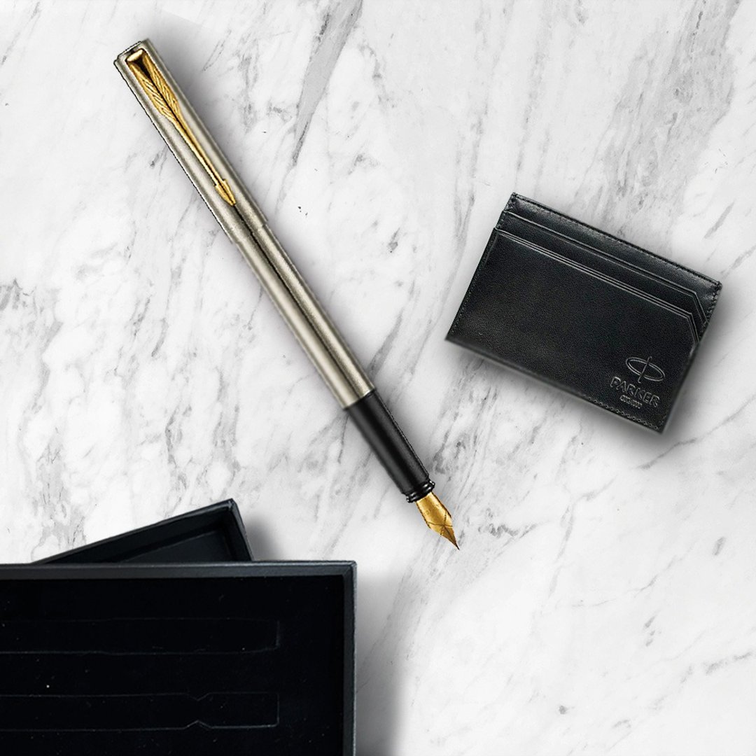Parker 派克 新款威雅 牛皮卡夹礼盒 XL 钢杆金夹  钢笔 - 钢笔 - 其他金属 银色