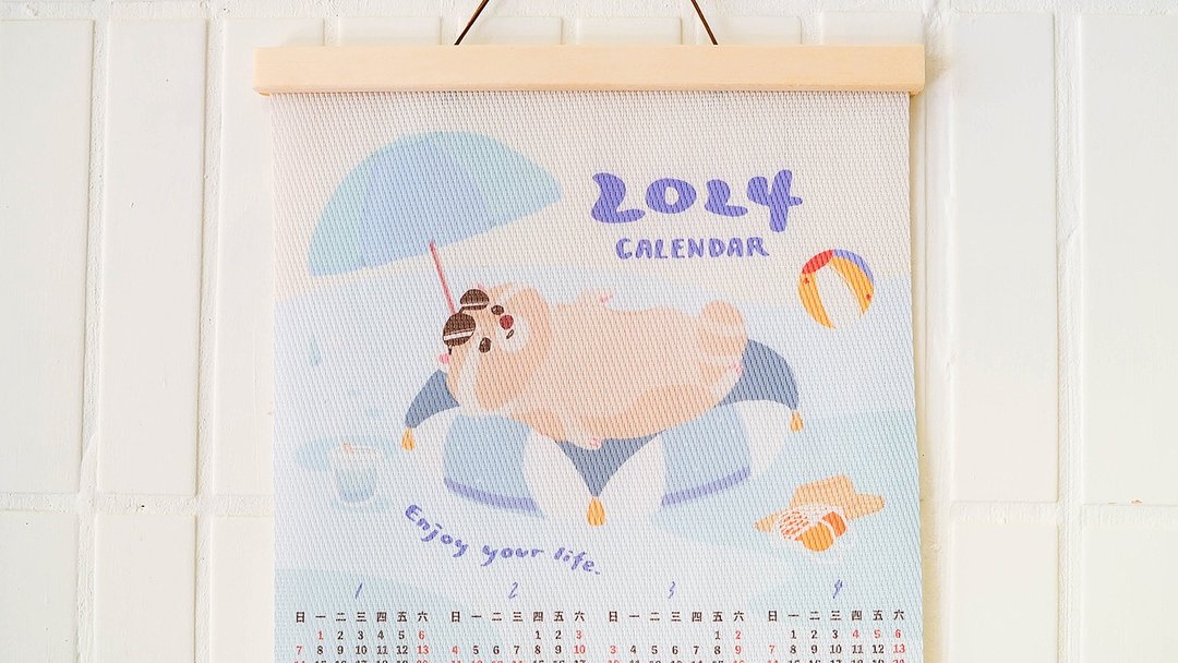 2024 Enjoy your life 杉叶 x 浣熊うに 屋腻 期间限定联名年历 - 年历/台历 - 聚酯纤维 