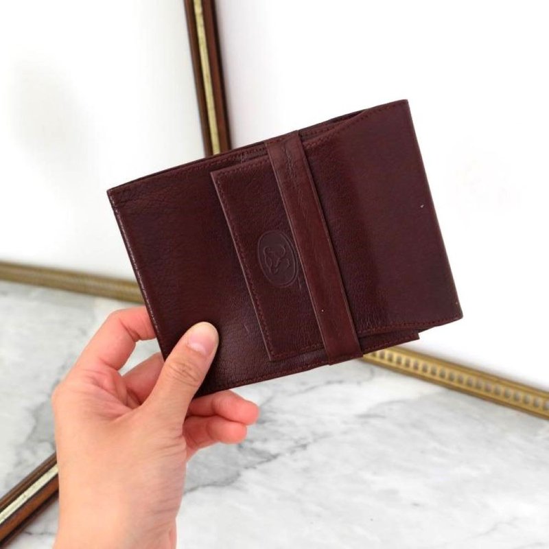 法国复古支票簿皮套 - 证件套/卡套 - 真皮 咖啡色