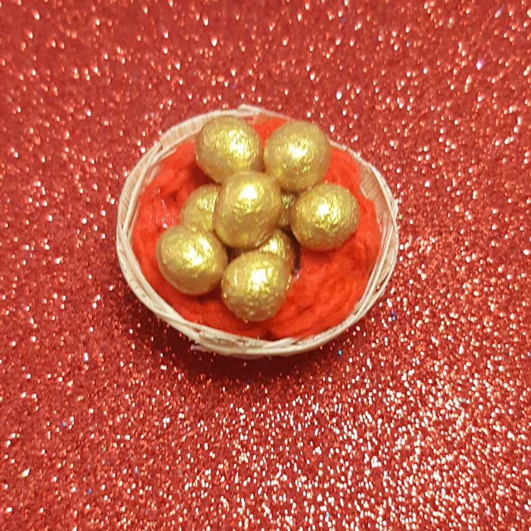 golden egg Miniature Handmade Dollhouse collectible decorate believe rich money - 摆饰 - 粘土 金色