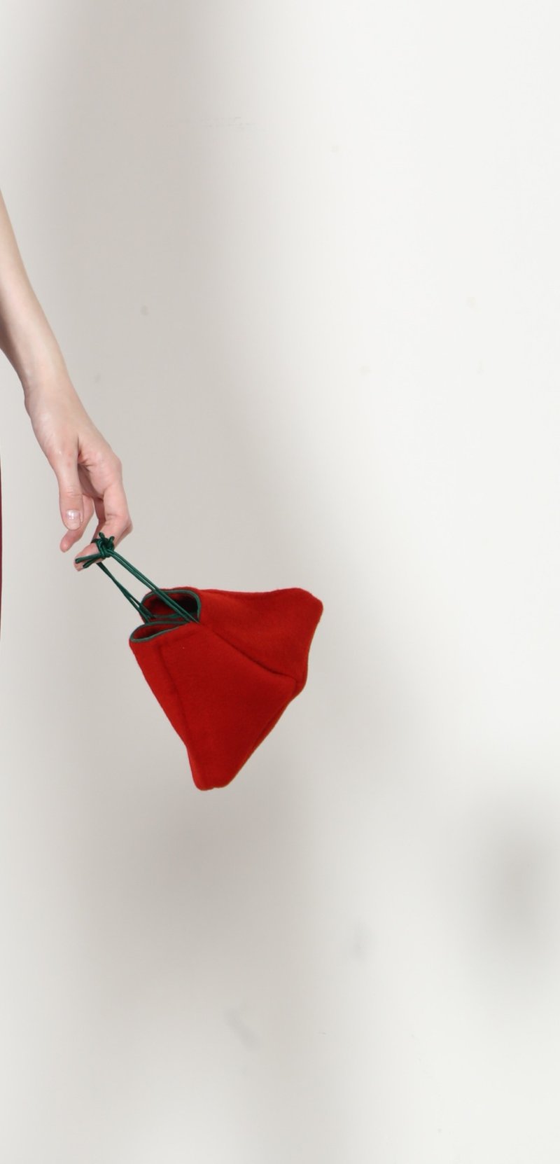 2019新款设计师原创手工缝制 山羊绒香云纱 粽子包 俏皮时尚 - 手提包/手提袋 - 丝．绢 红色