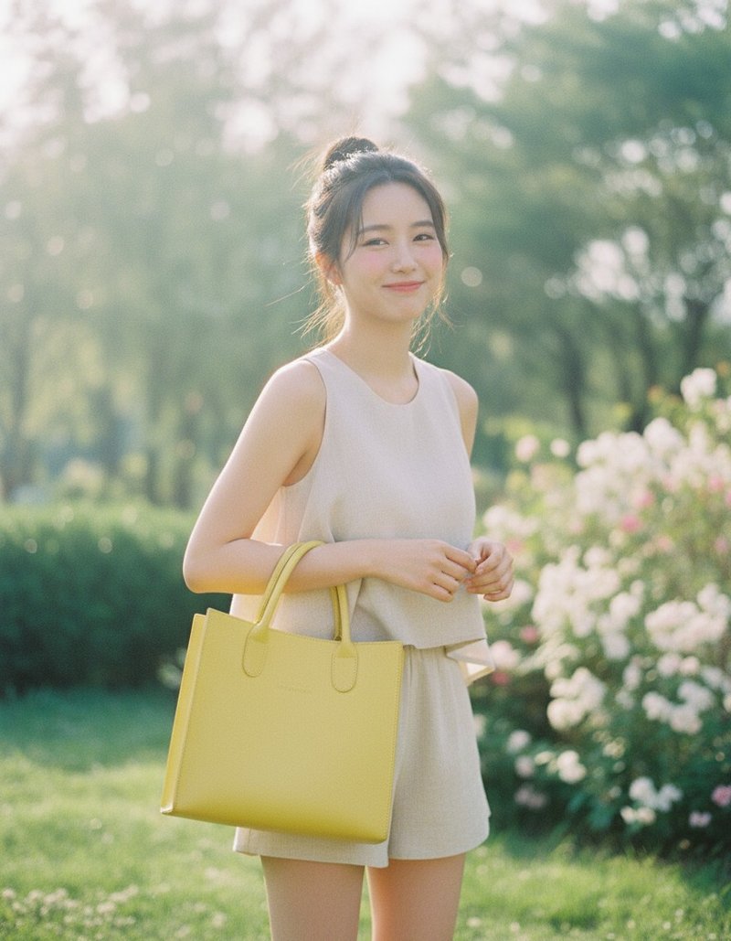 WARALEE's DAY | 托特包 - 小叶子 (Mango) - 手提包/手提袋 - 人造皮革 黄色