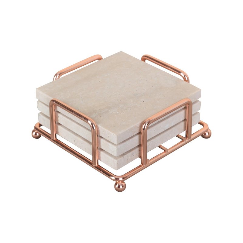 玫瑰金风洞石杯垫 - 杯垫 - 石头 黄色