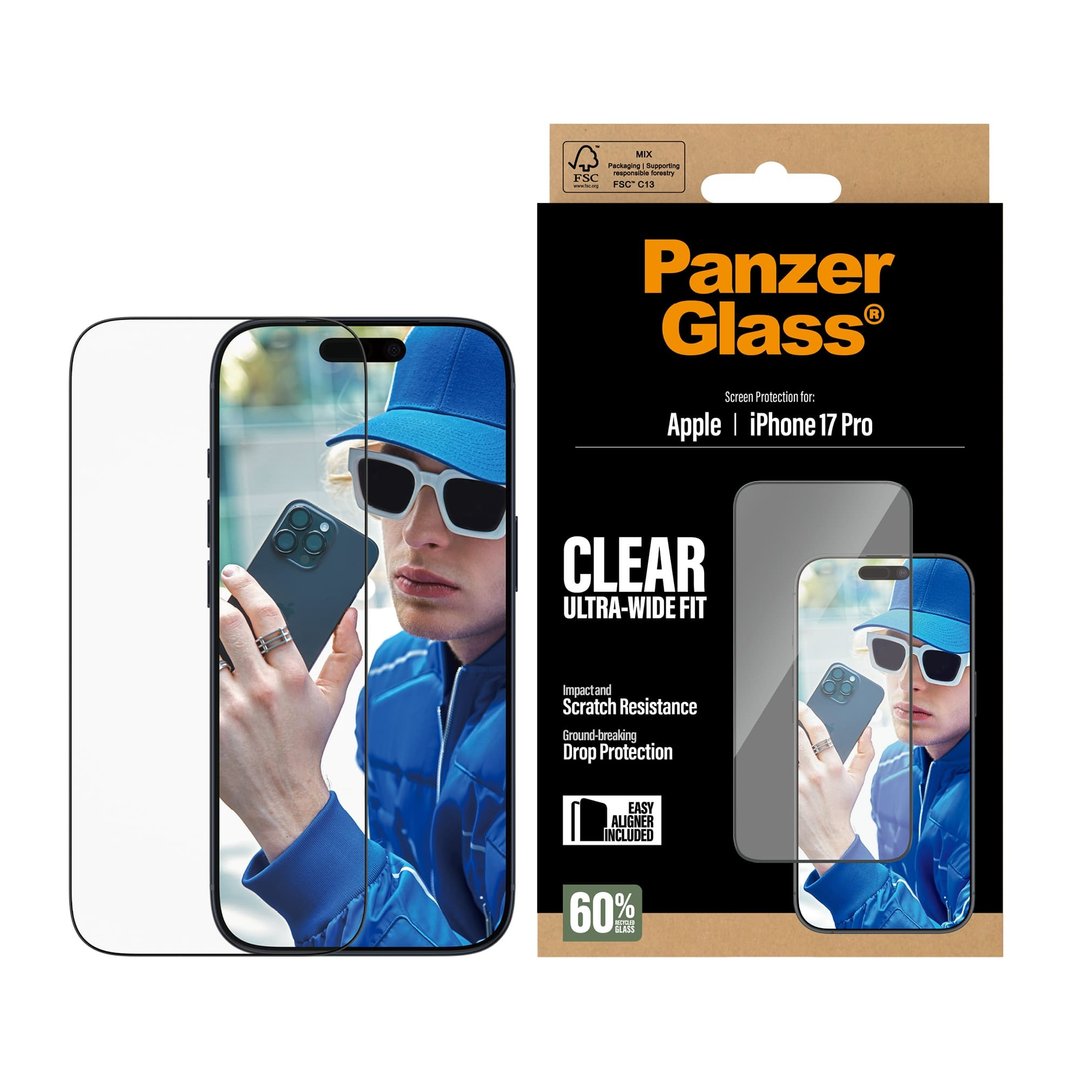 Panzerglass – iPhone 17 Pro 系列 【高清】屏幕保护贴 Clear - 手机配件 - 玻璃 白色
