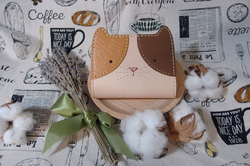 森林小伙伴 / 猫咪 / 皮革名片夹 / 名片夹 - 名片夹/名片盒 - 真皮 橘色