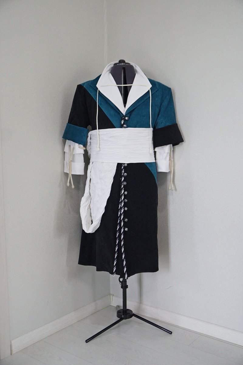 黑色和蓝色 LARP 服装 - 基于 Olgird cosplay - 男装外套 - 其他材质 蓝色