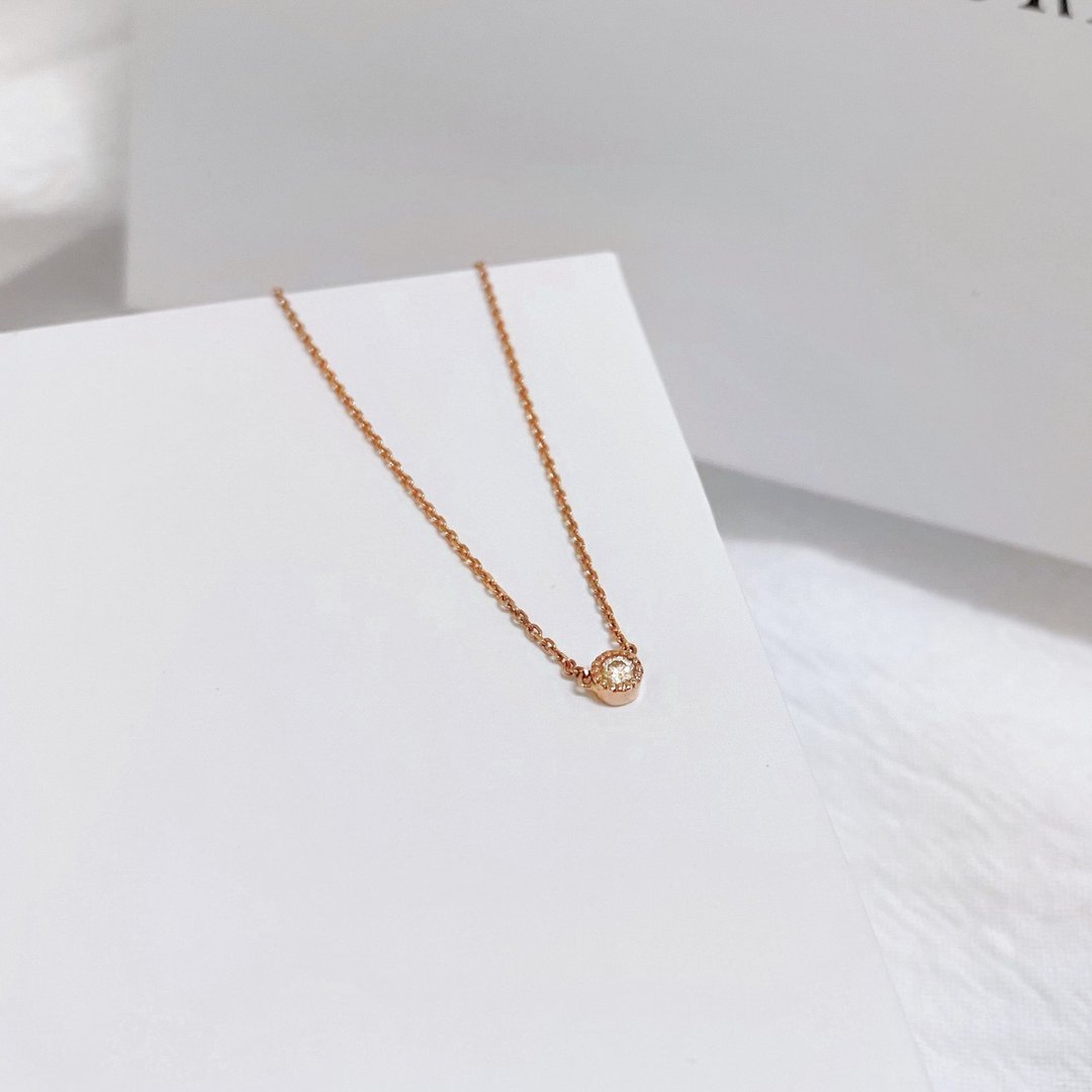 14K | 双耳甜甜圈5分包钻_项链 - 项链 - 贵金属 