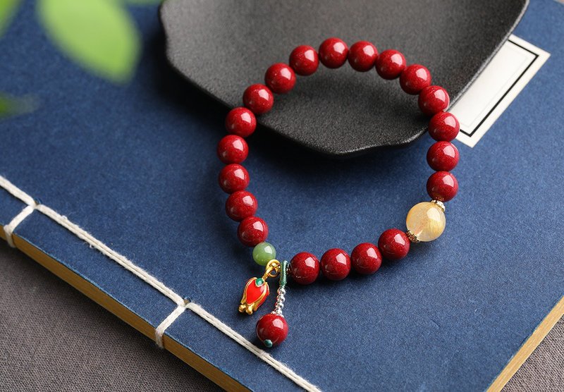 天然原矿朱砂精品紫金砂单圈手链   精工  朱砂含量高达95%以上 - 钥匙链/钥匙包 - 宝石 