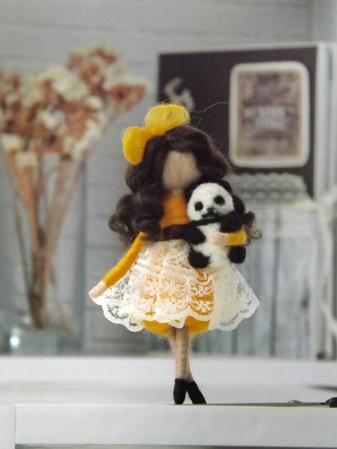 Decor for desktop, Decor for dolls, Interior dolls, Panda - 玩偶/公仔 - 羊毛 橘色