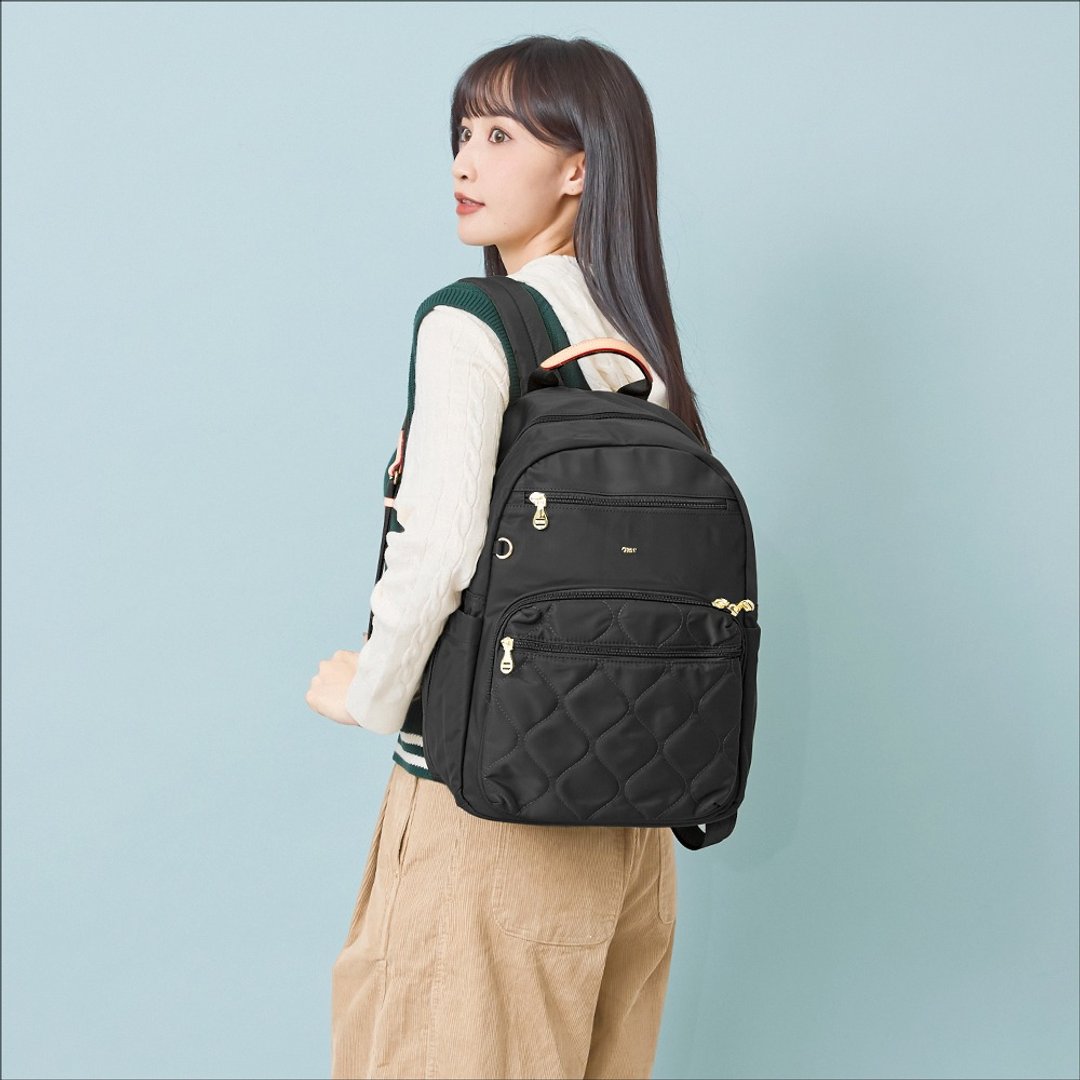 必 BUY 葫芦纹旅行后背包 (大款)23336 黑色 - 后背包/双肩包 - 尼龙 黑色