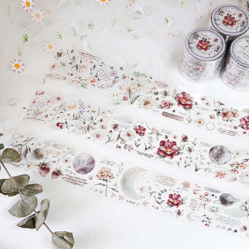 花镜月语 透明PET胶带 轻复古风 花卉造景 - 纸胶带 - 塑料 多色