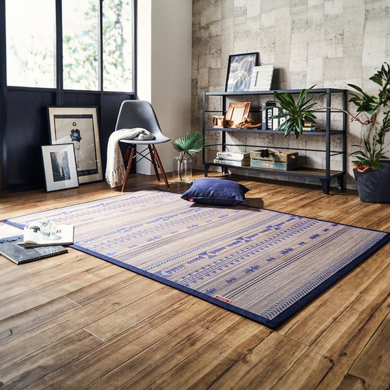 【丹宁创作】竹製地毯Jacquard 图腾美感编织 天然材质 清爽地垫 - 地垫/地毯 - 植物．花 