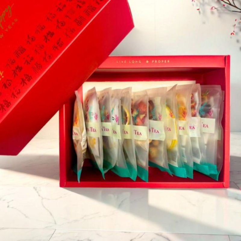 四季养生茶馆 - 春暖花开贺年礼盒 (12款花茶) - 茶 - 纸 