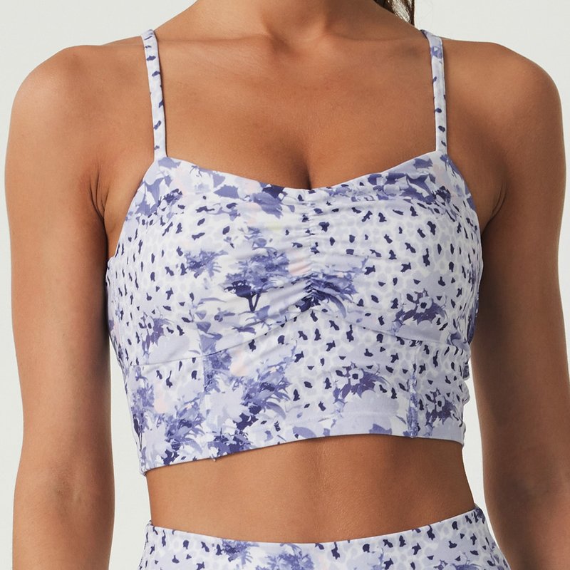 SILVERWIND新款印花运动上衣女防下垂跑步瑜伽服背心健身外穿文胸 - 女装运动内衣 - 环保材料 蓝色