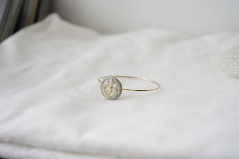 粉红色陶瓷花朵手镯 - 手链/手环 - 瓷 多色