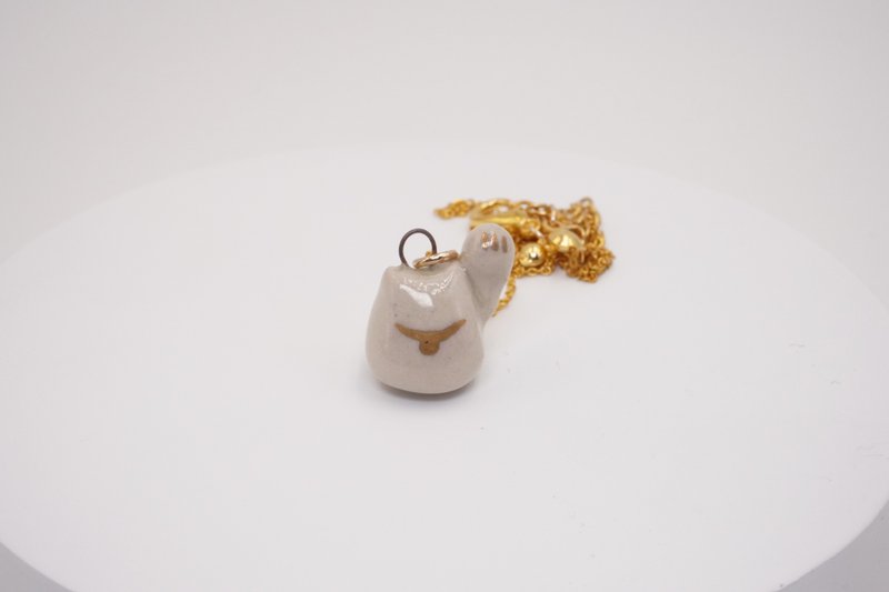 招财猫项链 - 项链 - 陶 黑色