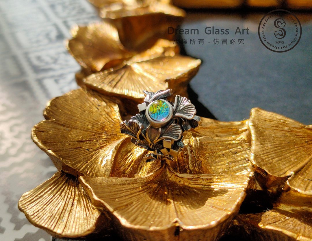 Dream Glass Art *花系列-银杏SBBF-190513 - 手链/手环 - 其他金属 银色