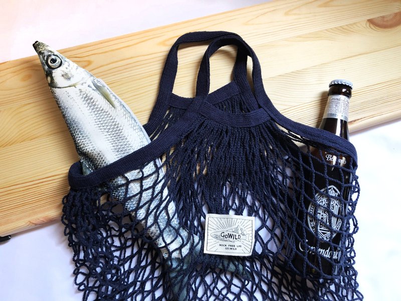 Go:wild 够野│啤酒一手手提袋 编织网袋/环保袋/生日礼物/海边包 - 手提包/手提袋 - 棉．麻 