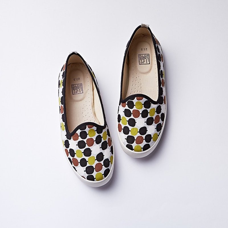 【乐芙日】京团子花布/经典乐芙鞋/京都控必备/京团子/尺寸22.5~25.5/最后一双24号 - 女款休闲鞋 - 棉．麻 金色