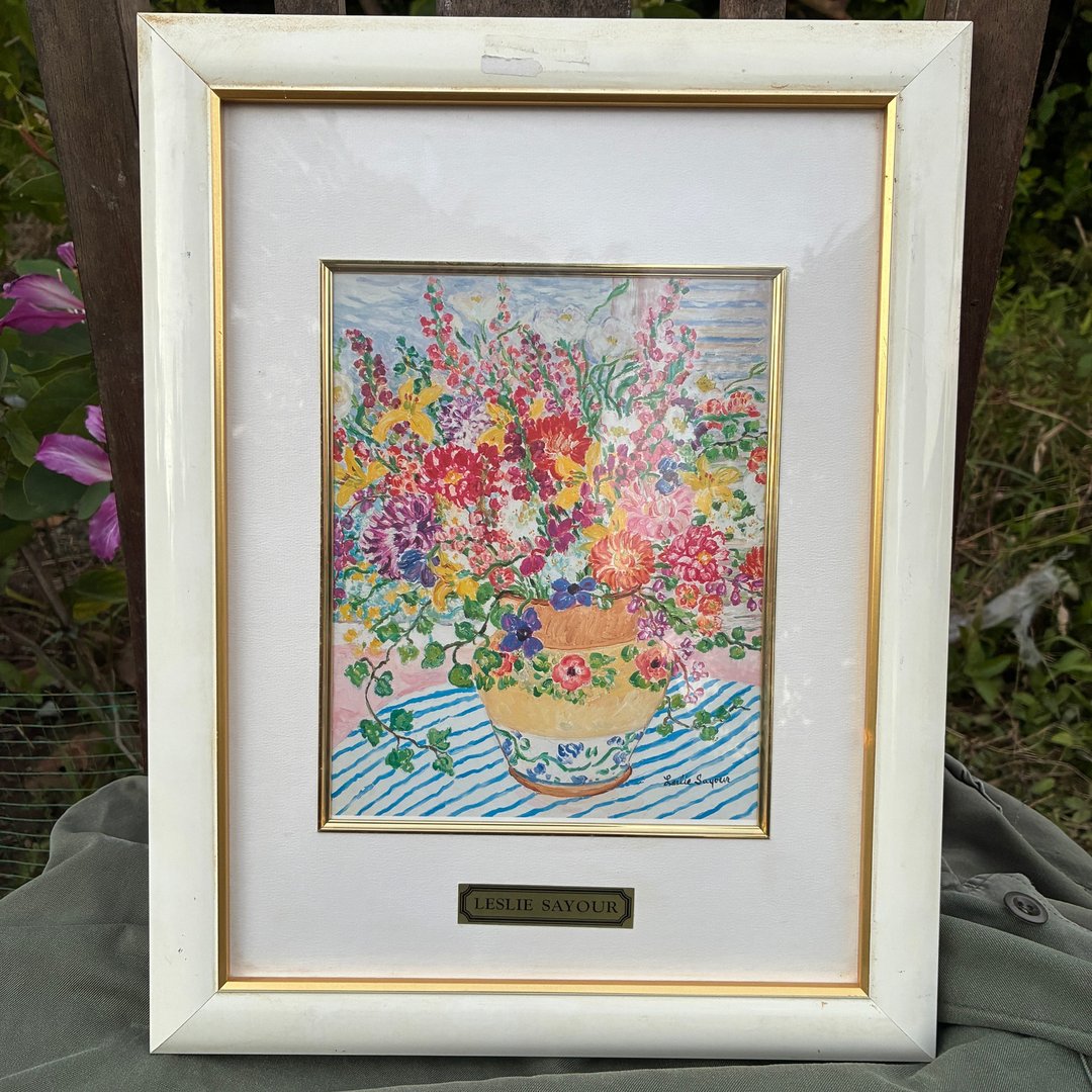 Leslie Sayour 复古艺术版画 意大利陶器 - 签名与裱框 1991 - 画框/相框 - 纸 多色