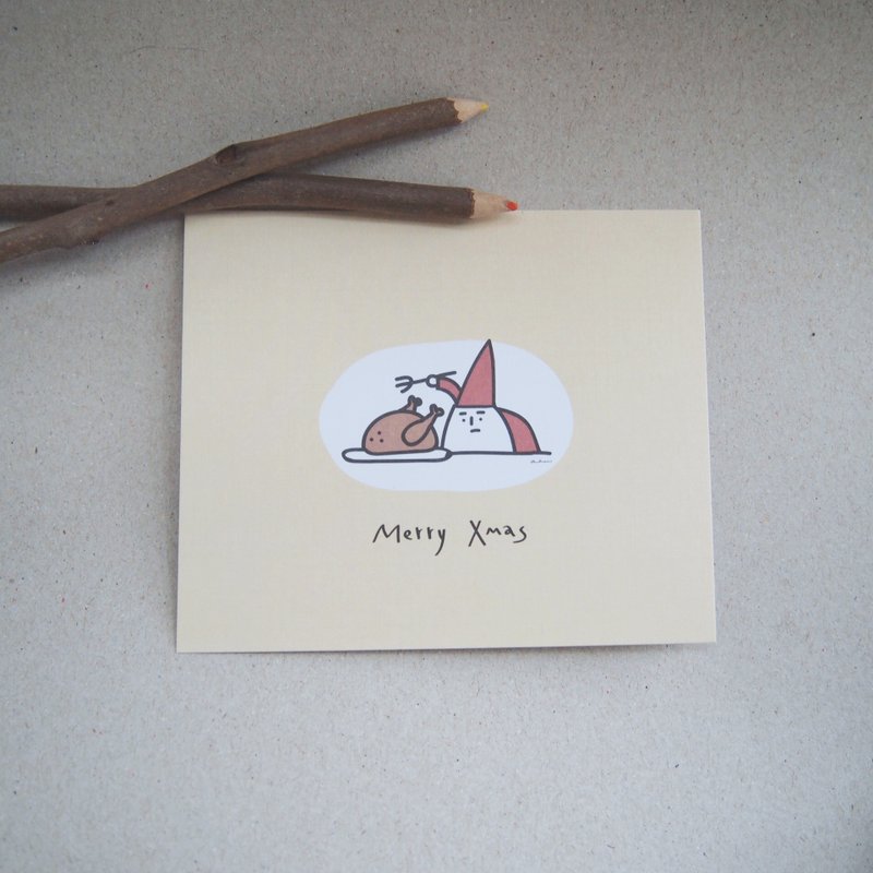 开玩笑系列-黄色的-圣诞卡 - 卡片/明信片 - 纸 黄色