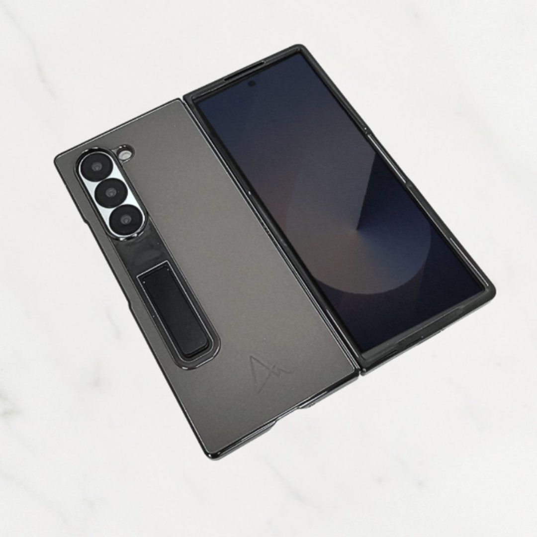 ARMOR Samsung Galaxy Z Fold 5 全真皮电话保护壳_火山灰 - 手机壳/手机套 - 真皮 
