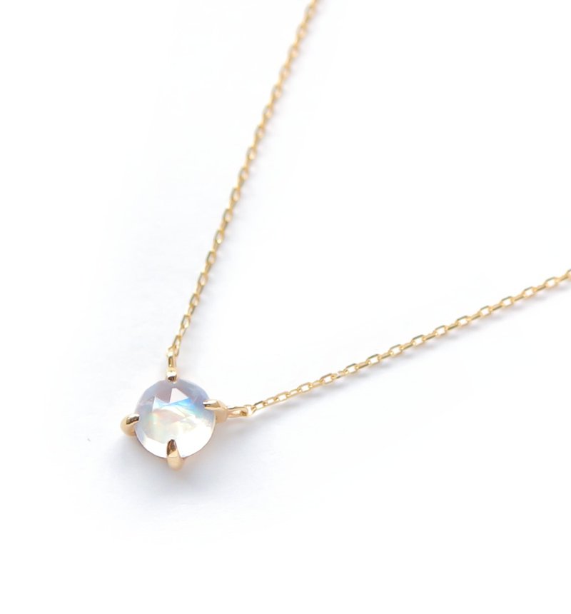 Blue Moonstone K10 Necklace Rose Cut ~VALOA~ June Birthstone - 项链 - 宝石 透明
