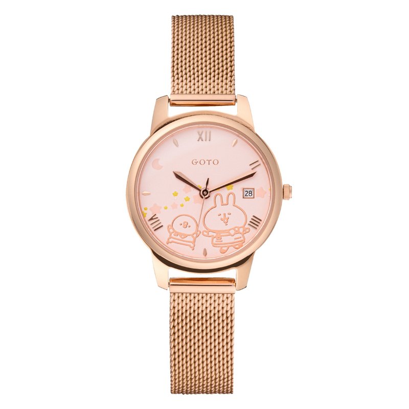 GOTO x 卡娜赫拉的小动物 x 高铁联名系列-米兰带-粉色 - 女表 - 不锈钢 粉红色