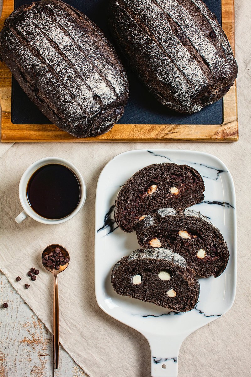 【唐缇】欧式面包【巧克力奶酪2入】 - 面包/吐司 - 新鲜食材 黑色